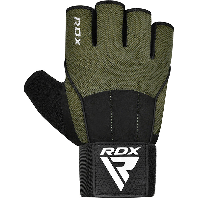 RDX W3 Workout Gym Gloves#color_army-green