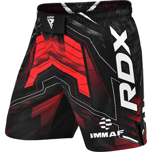 RDX Short de combat et d'entraînement Rouge MMA approuvé par l'IMMAF 
