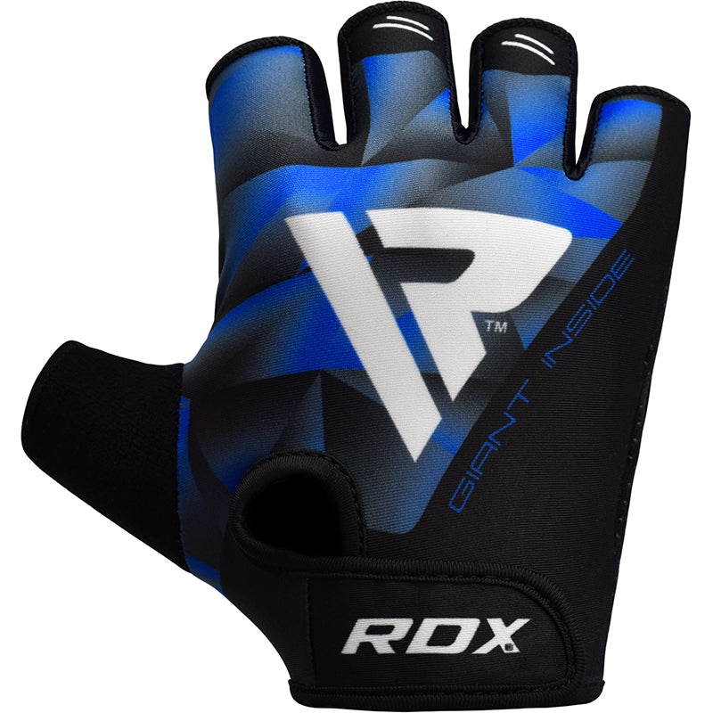 RDX F4 Fingerless Weightlifting Gloves#color_blue