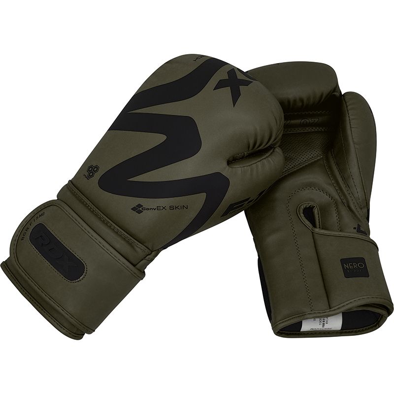 RDX F15 Nero Vert Mat Gants de Boxe