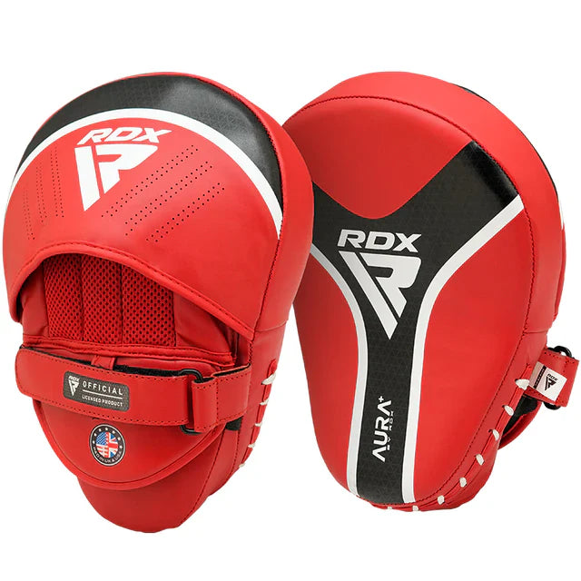 RDX T17 boxing glove with pads bundle#color_red