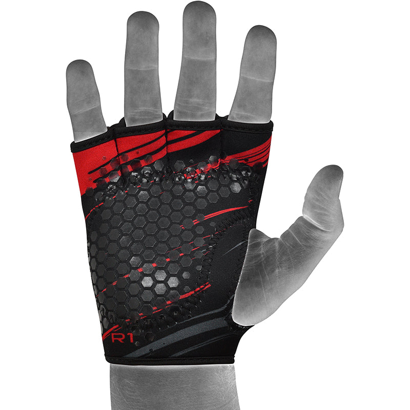 RDX R1 Weightlifting Grips#color_red