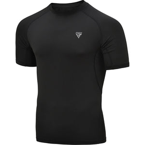 RDX T15 T-Shirt Noir Demi-Manches Anti-Irritation 